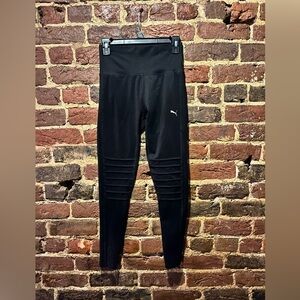 Puma Black Moto Leggings Mesh Cutout
